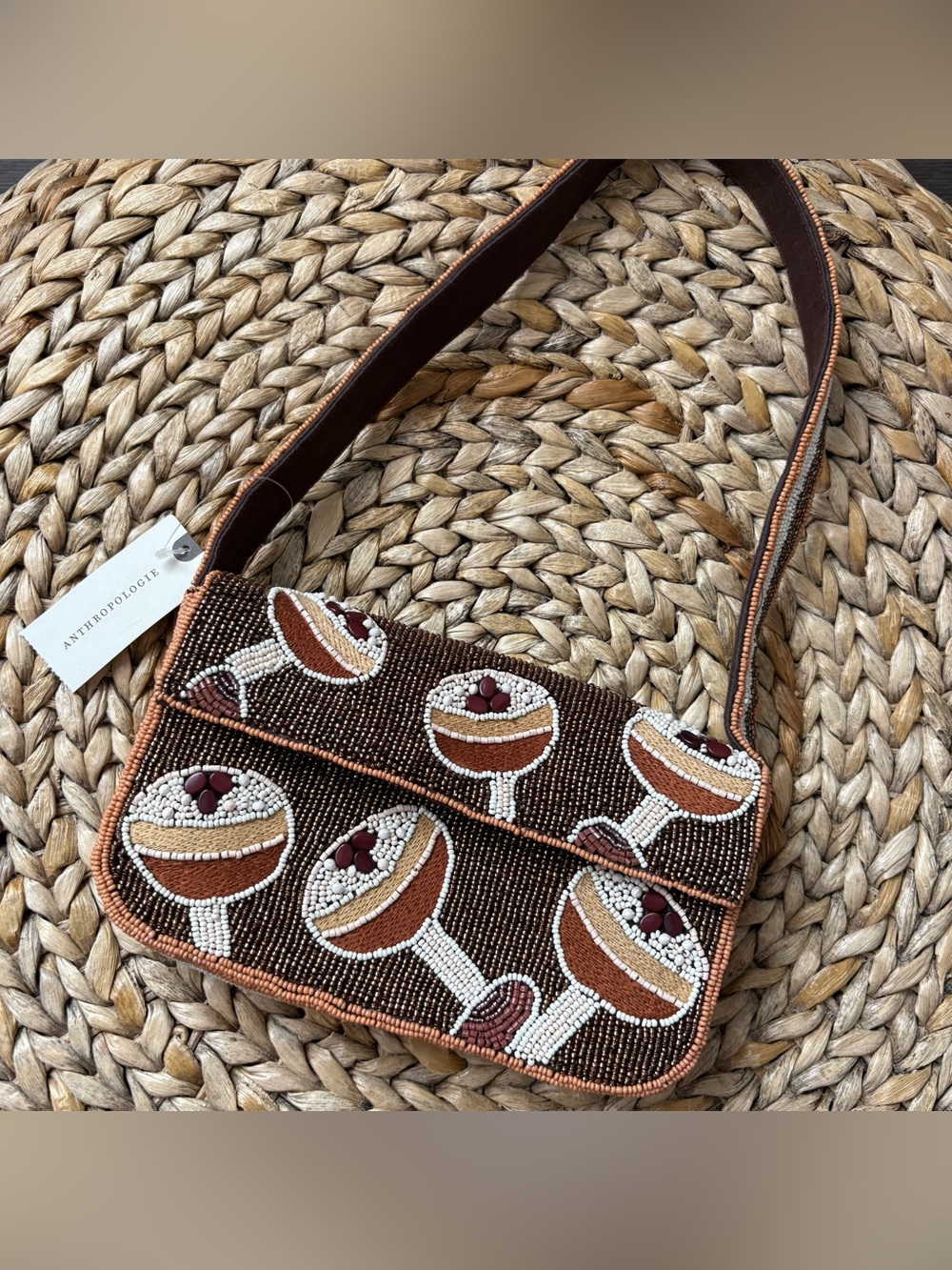 Maeve Fiona Beaded Bag Espresso Martini Edition, NWT ☕️ 🍸 - Picture 5 of 15
